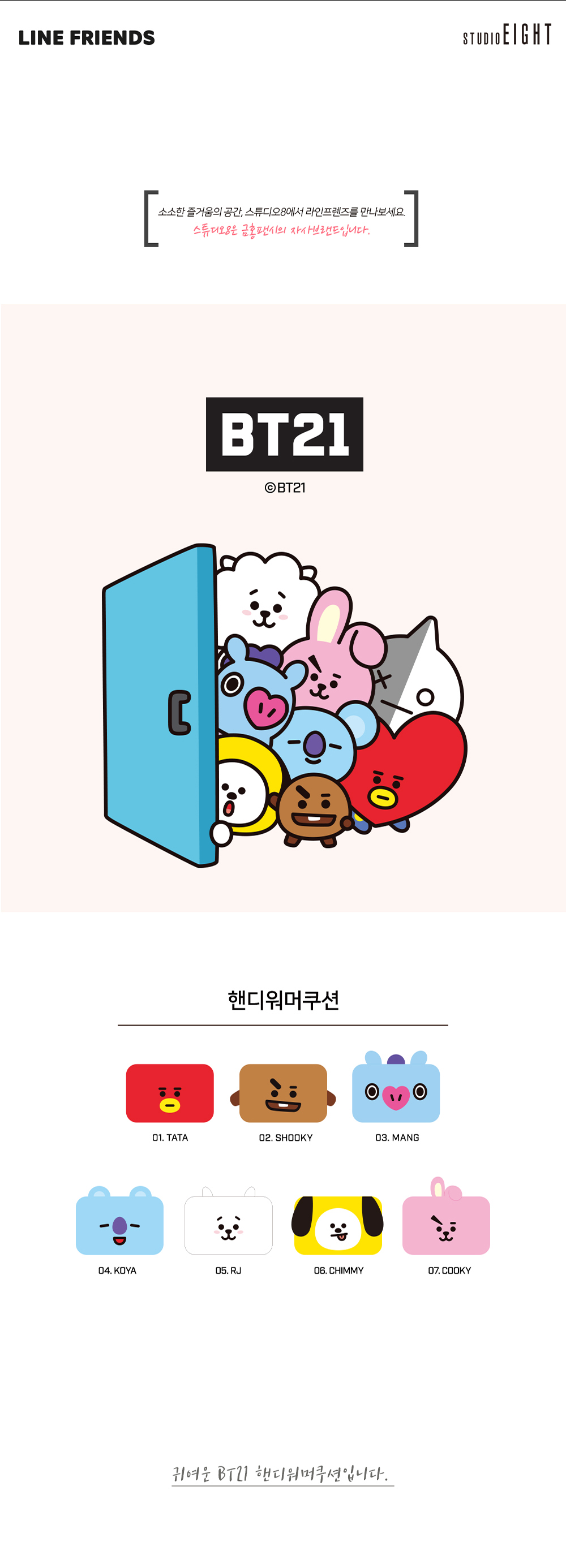 bt21 hand warmer cushion